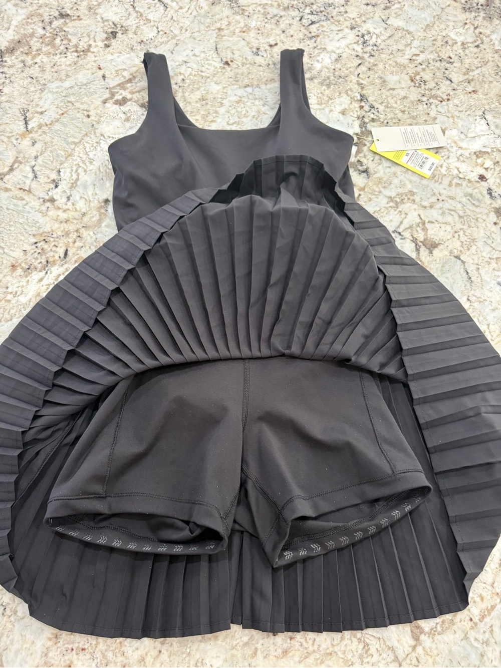 all in motion Black Pleated Square-Neck Mini Dress - Picture 4 of 7